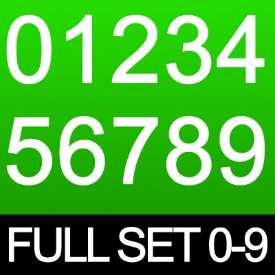 Full Set of Iron on Numbers 0-9